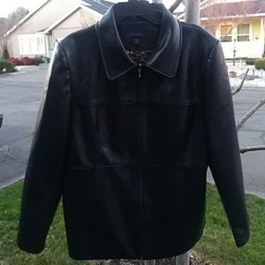 Denim and Co. Large Vegan" Leather" Coat